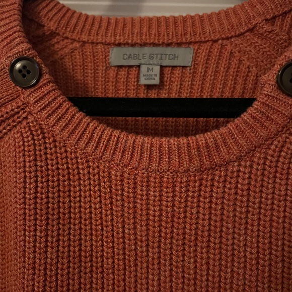 Cable Stitch Women's Raglan Shaker Stitch Pullover Marled Cinnamon Size M - Picture 7 of 7